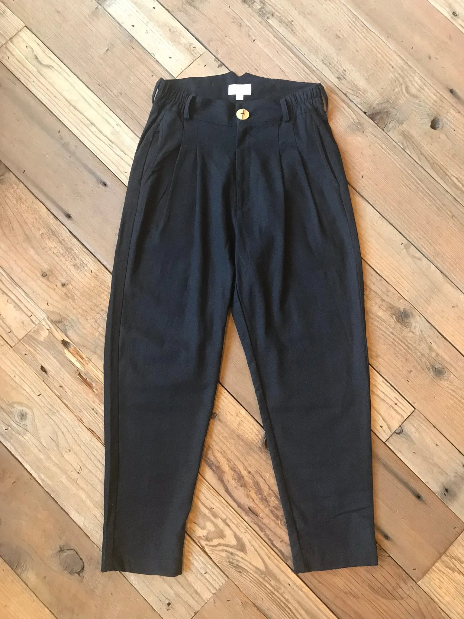 Perfect Pant in Black Linen Friction Resistant Fabric