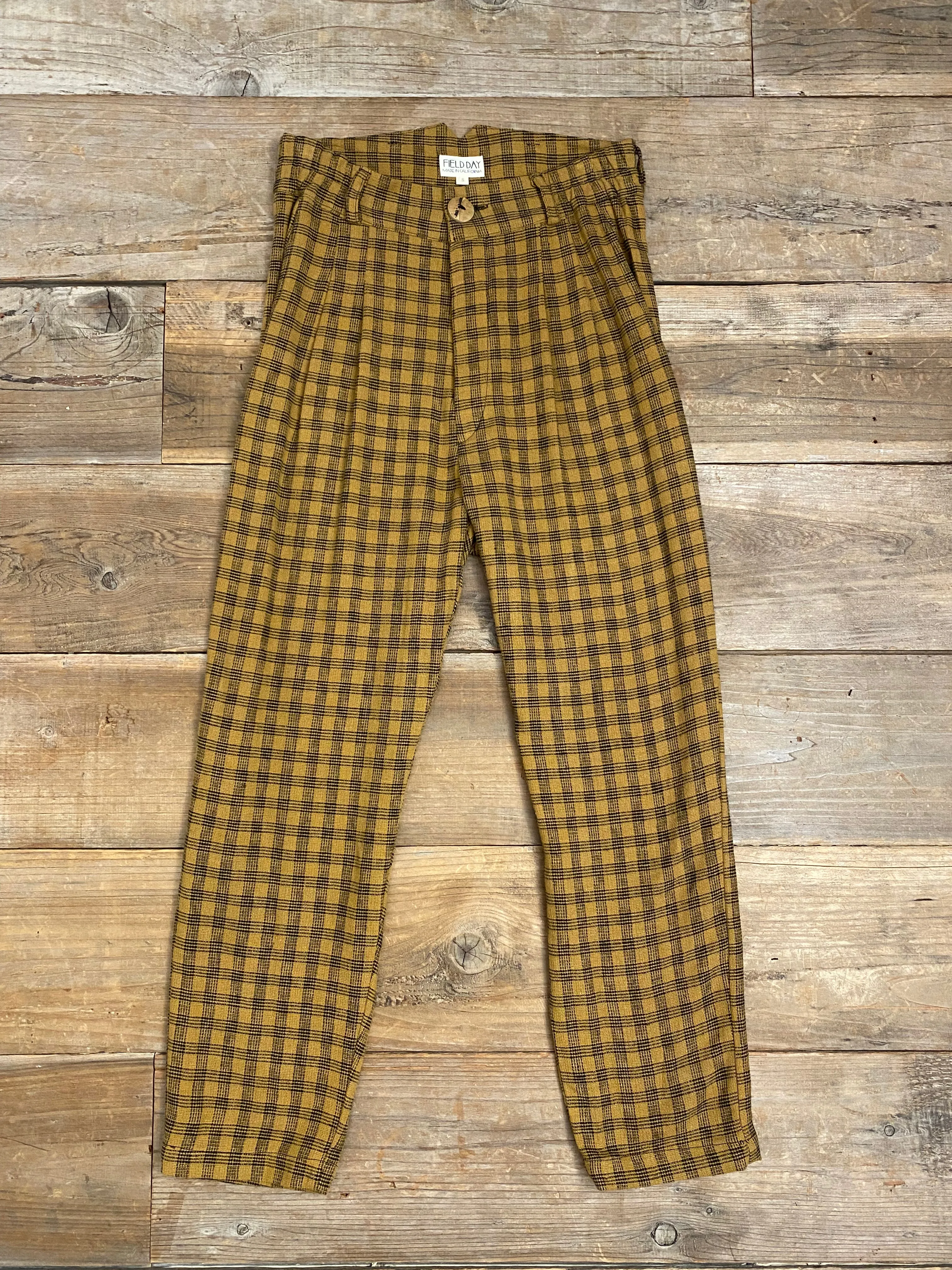 Perfect Pant in Brown Checker Wool blend SustainableManufacturing