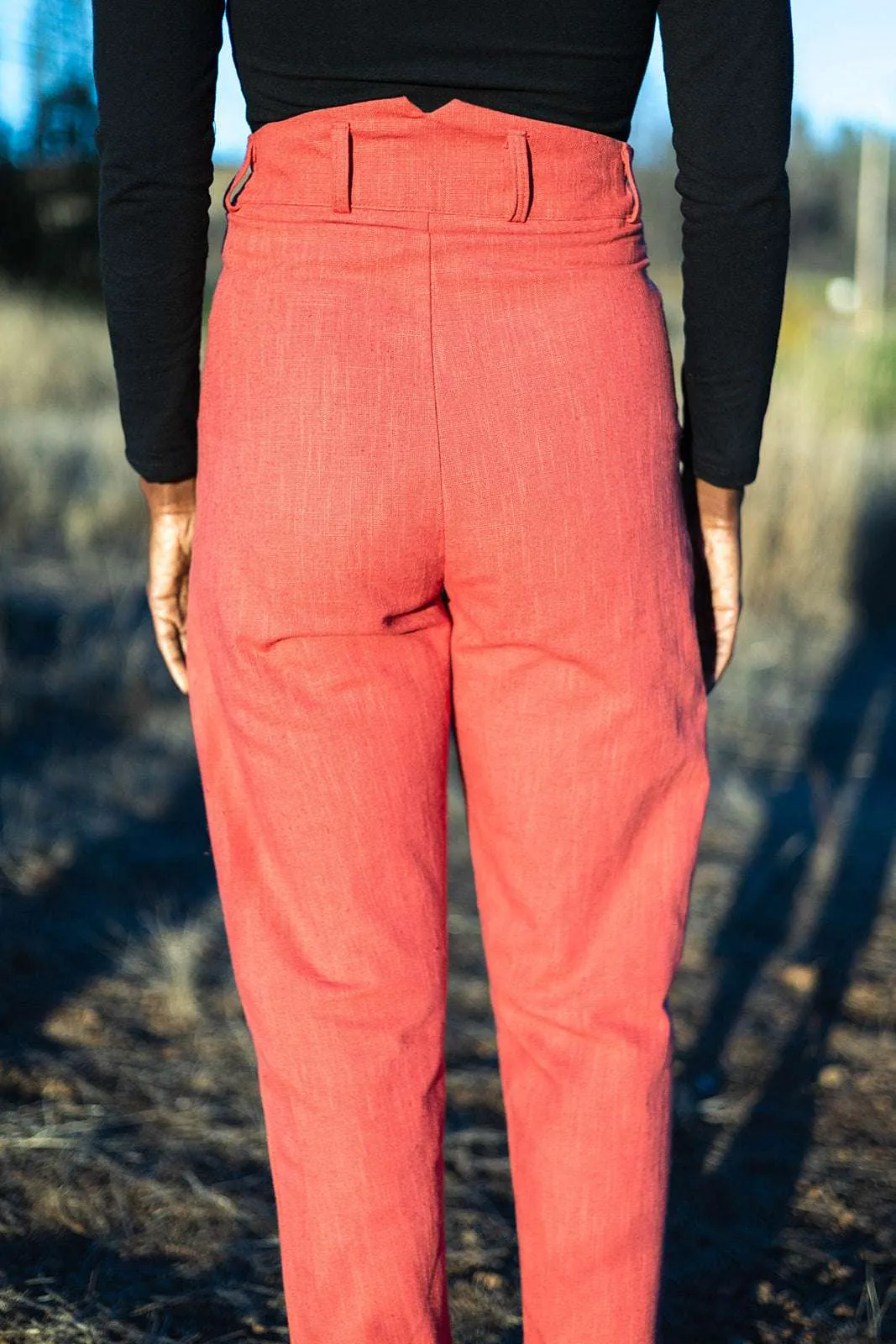 Perfect Pant in Red Sherbert Canvas AdjustableTabs