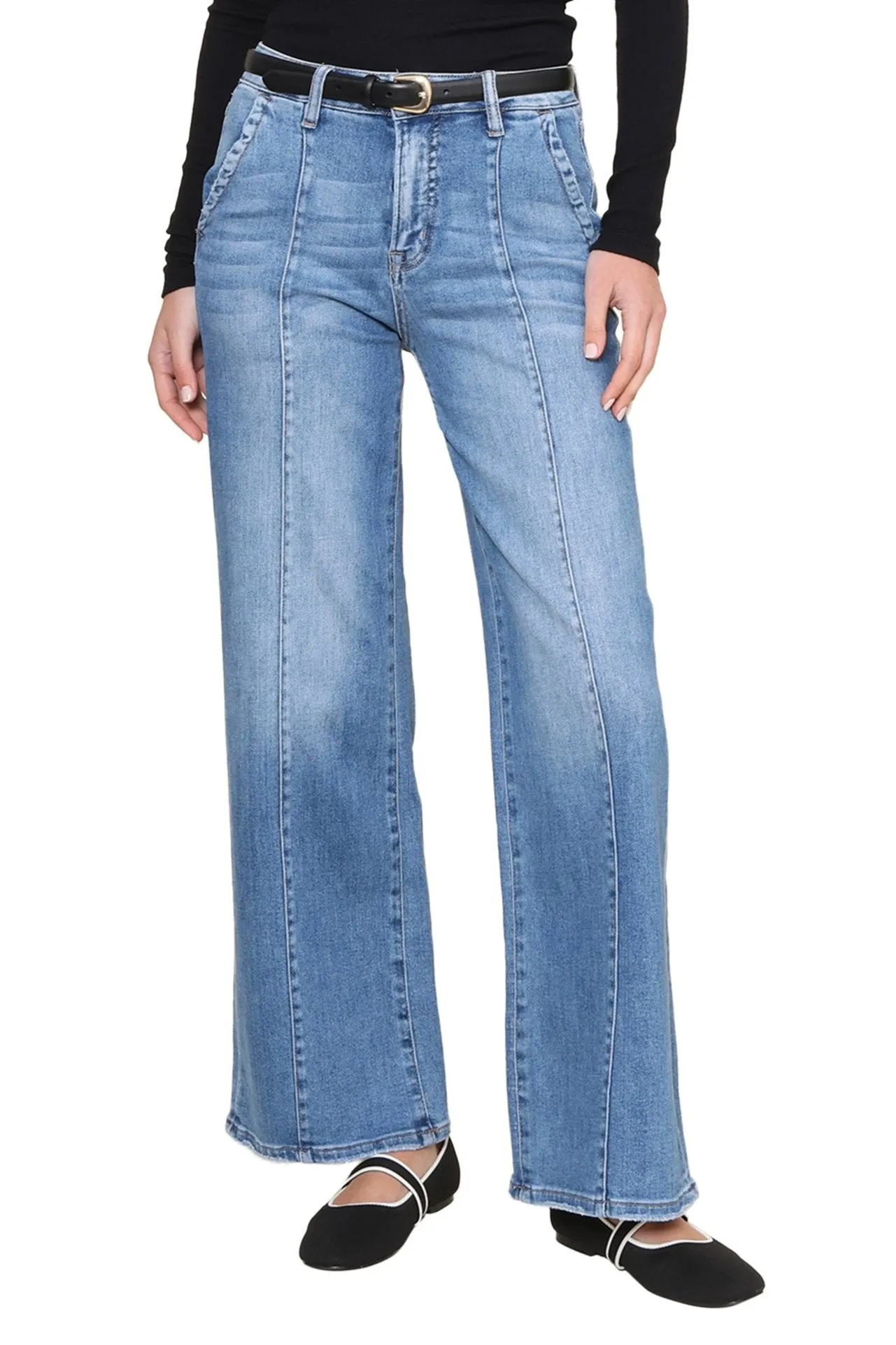 High Rise Wide Leg Essential Comfort Wear No Gap Waistband