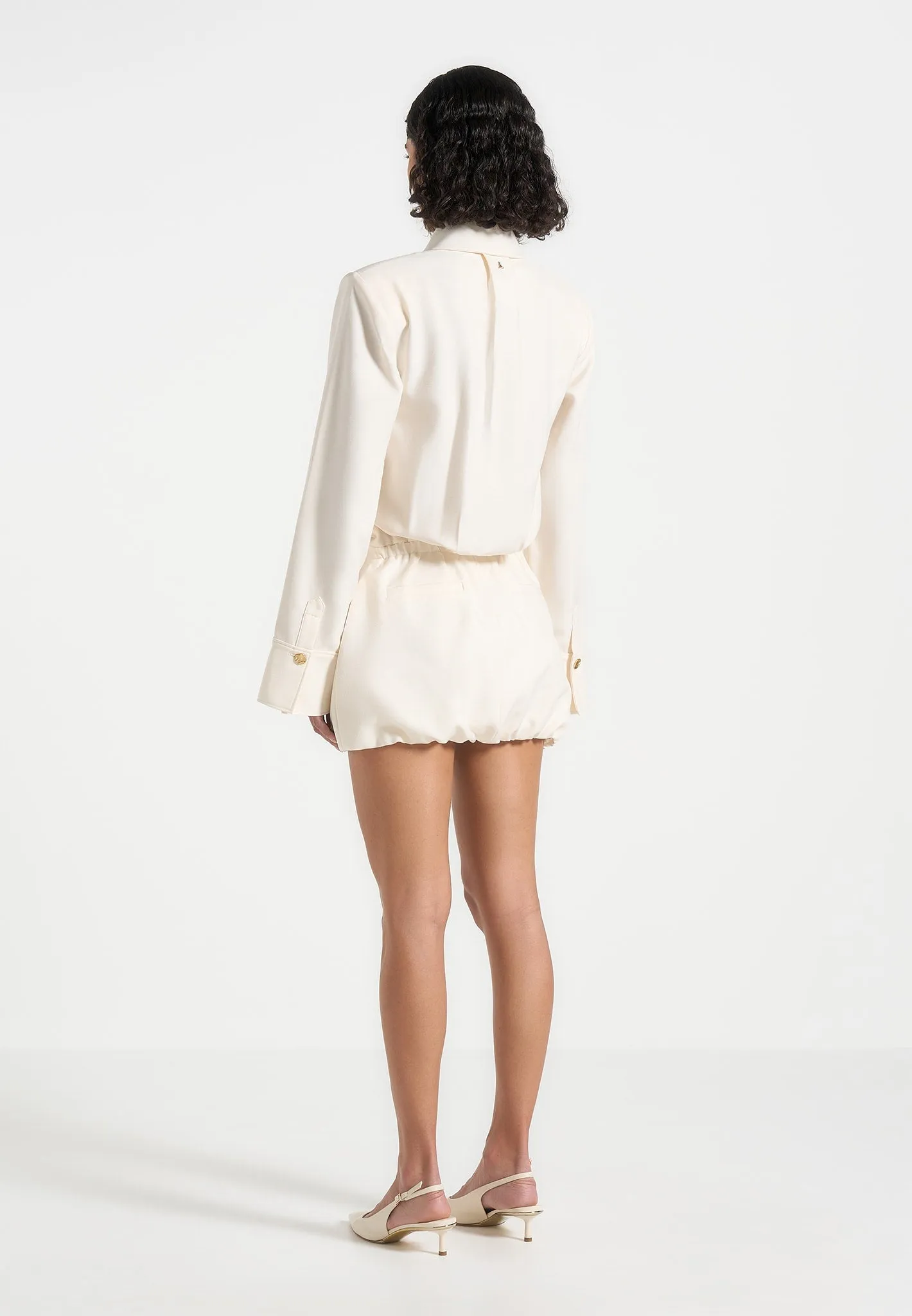 slim cut Laure - Cargo Shirt Mini Dress - Cream