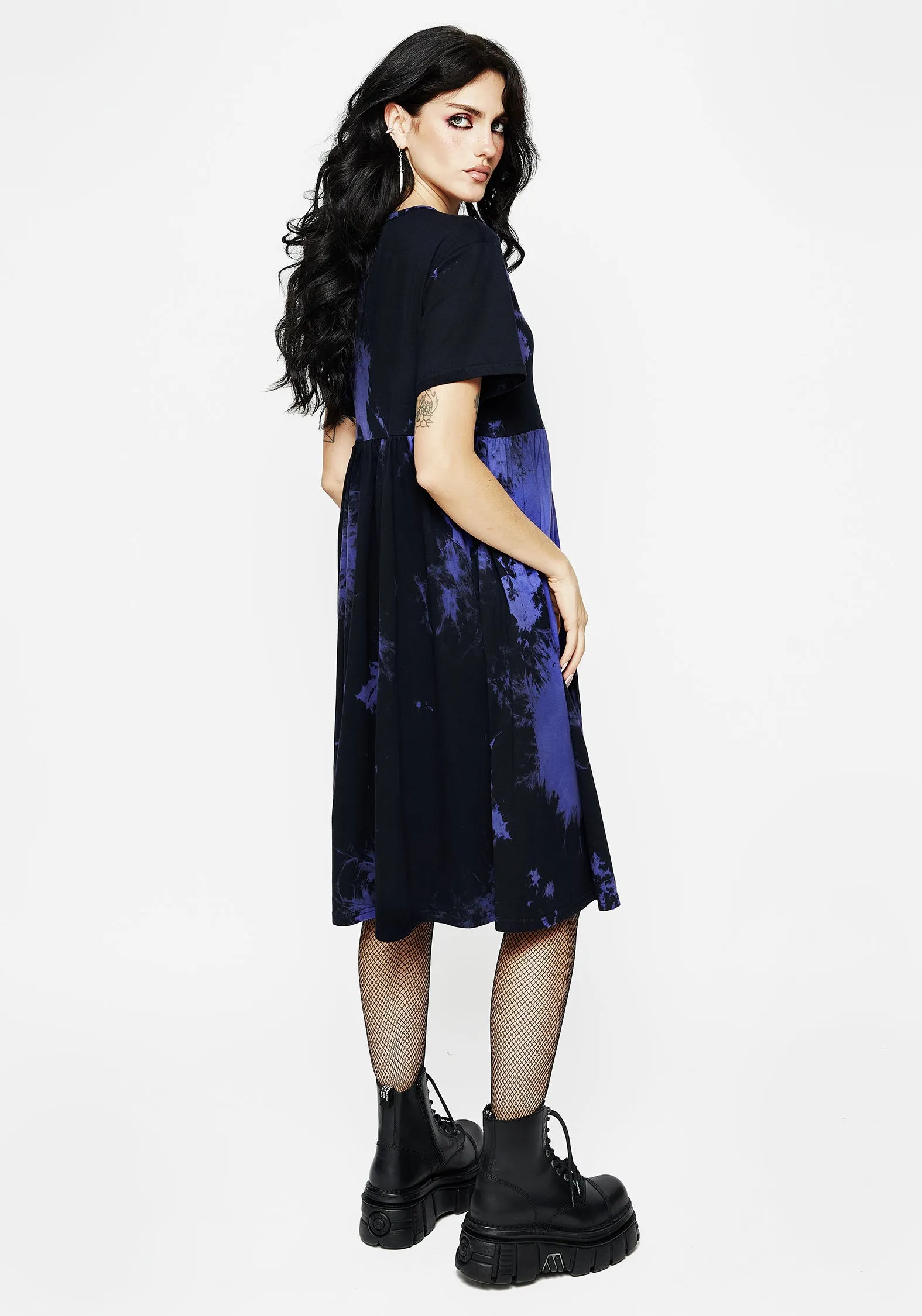 Purple Haze Midi Skater Dress skin friendly Minimal Core