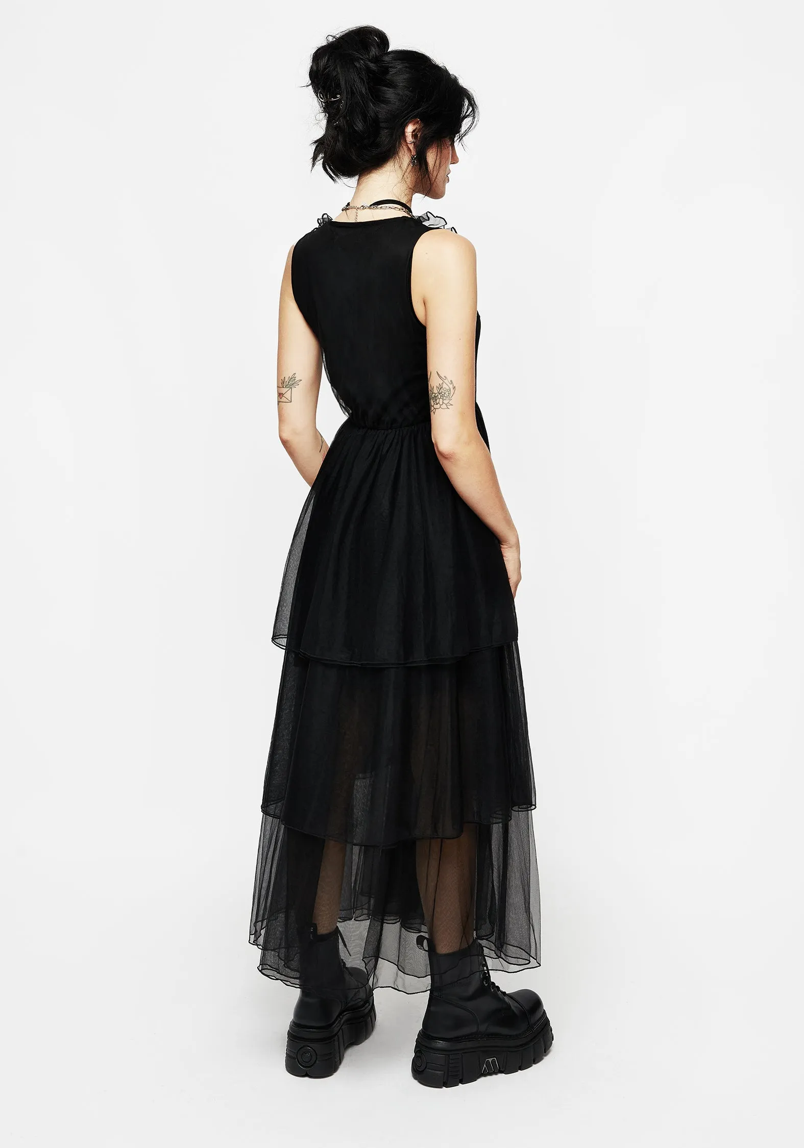 Fall Fashion Opus Layered Tulle Apron Maxi Dress