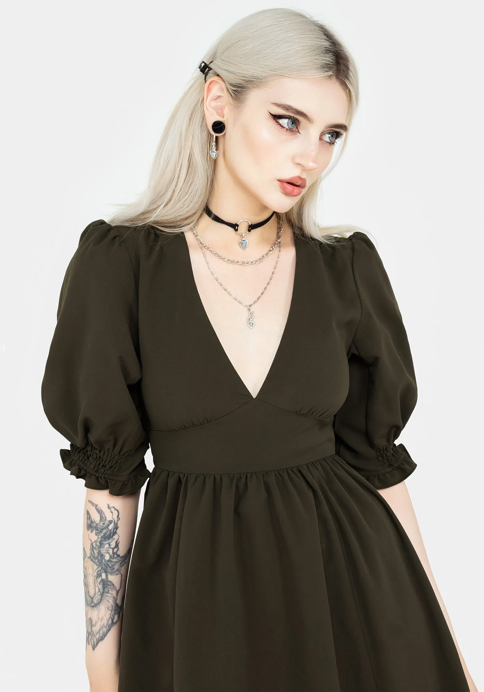 Divination Textured Midi Dress - Green Beauty Zone Sophisticated Design