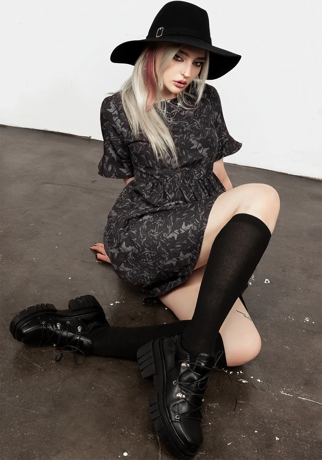 Petrichor Smock Dress Airy Fabric Shimmer-Finish