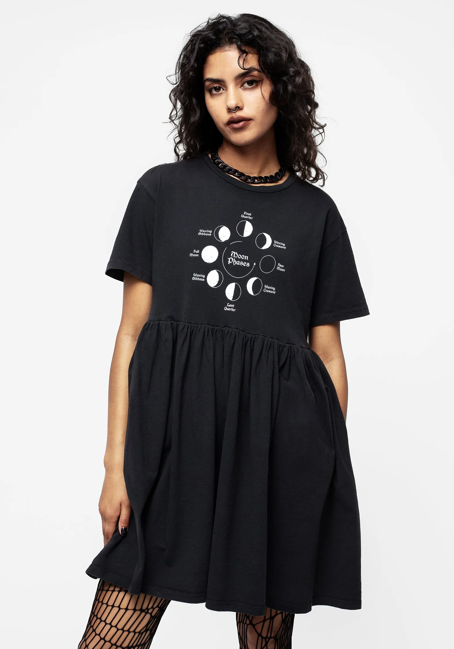 Phase Graphic Print Mini Skater Dress Soft Tone