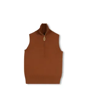 Beach Wear Plus size confidence Knit Half Zip Vest