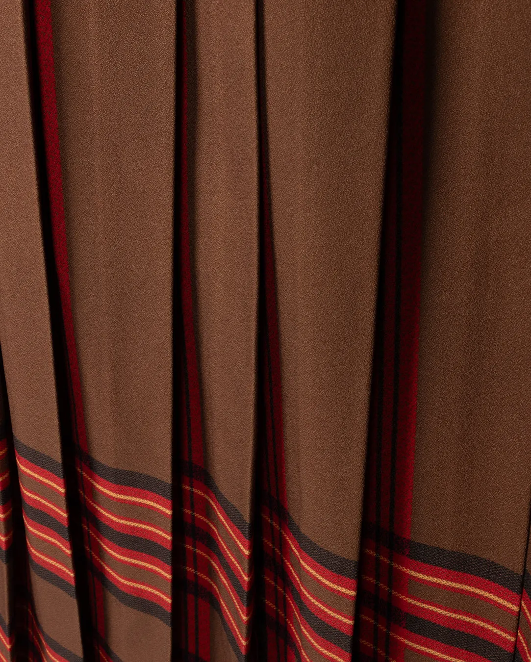 Plaid Box Pleat Skirt Artisanal Craft Reinforced Hems