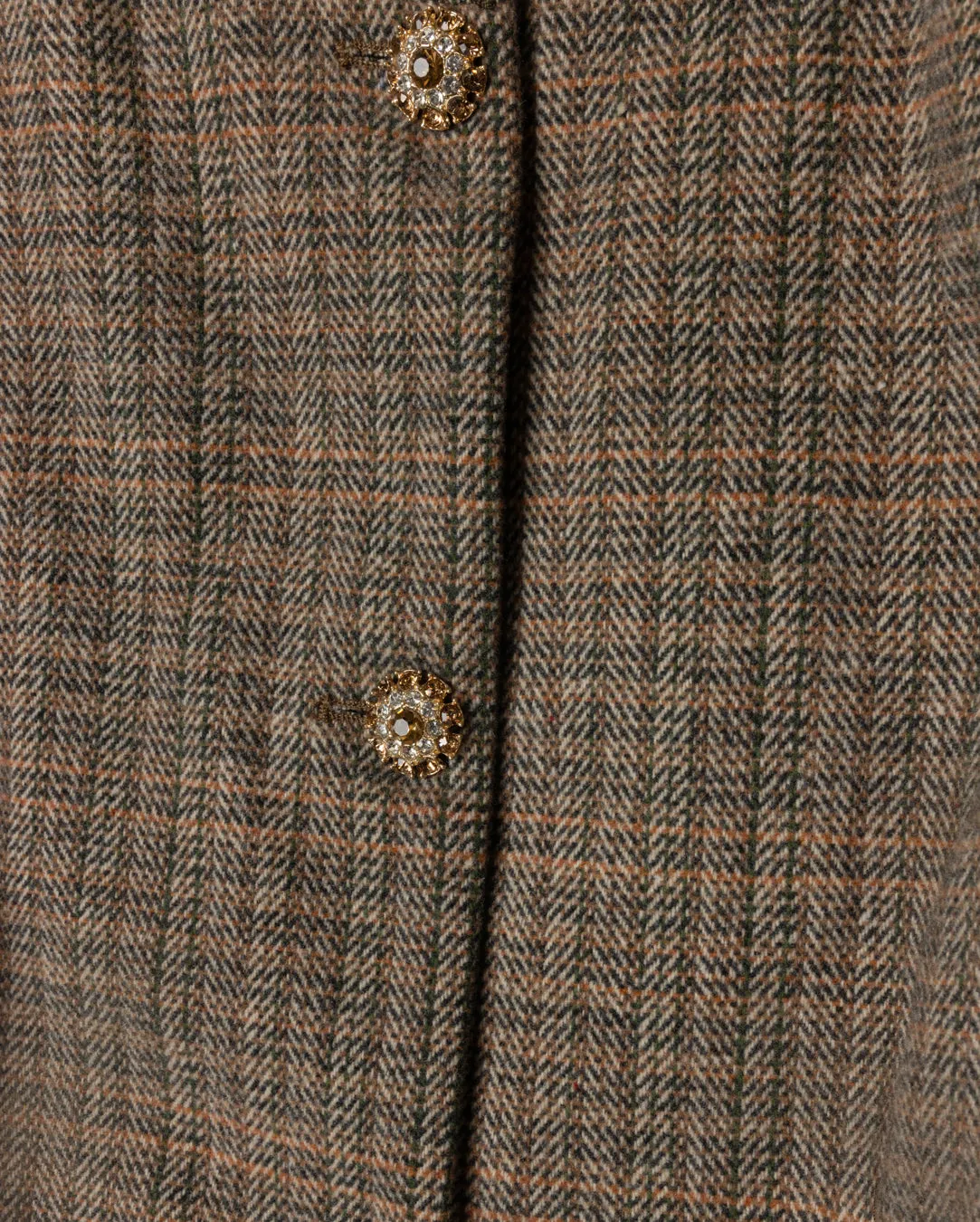 Hidden Zipper Noise Reduced Fasteners Plaid Wool Blazer