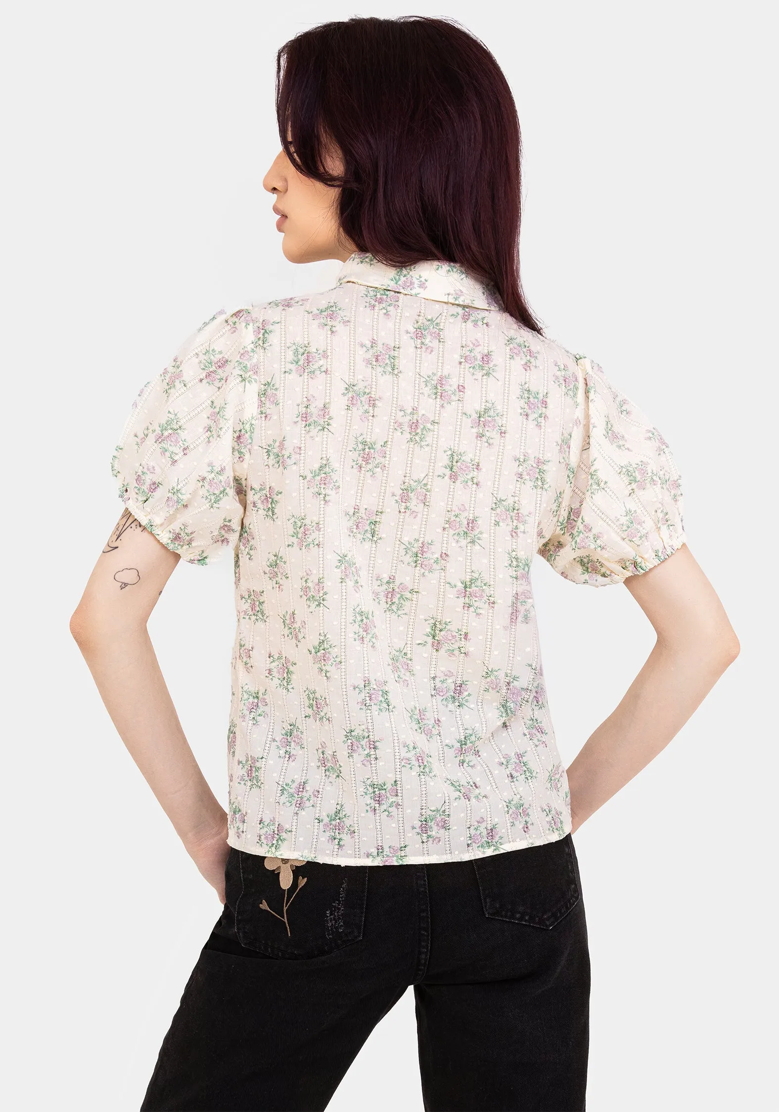 FlexibleElasticatedEdging Pleasance Cotton Puff Sleeve Blouse