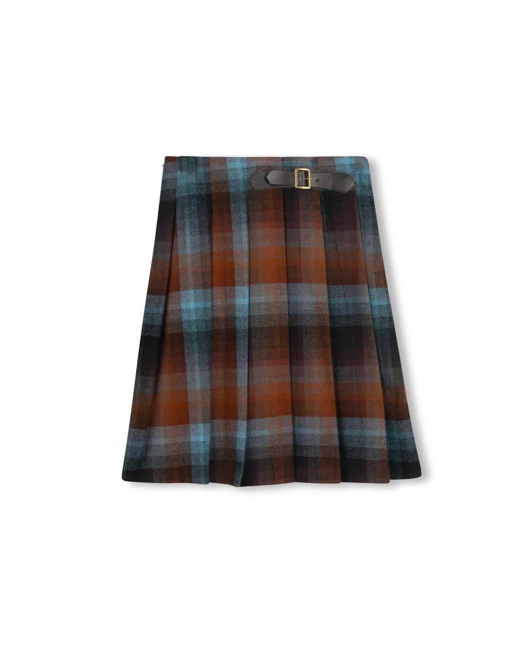 Hidden pockets Pleated Plaid Buckle Skirt