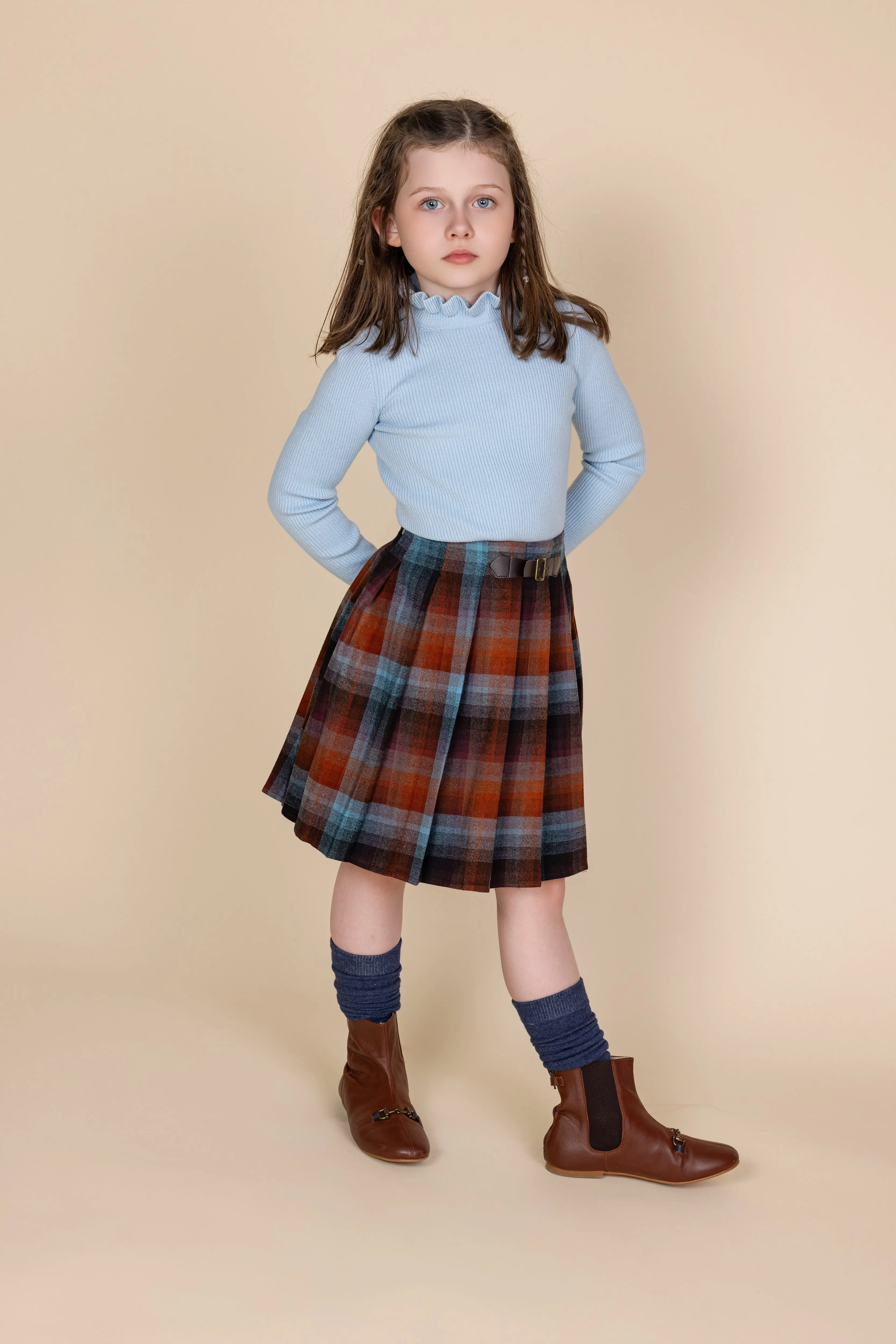 Pleated Plaid Buckle Skirt Outfit Vibes Classic Look