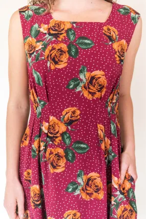 Pleiades Dress in Red Rose Dot Style Base