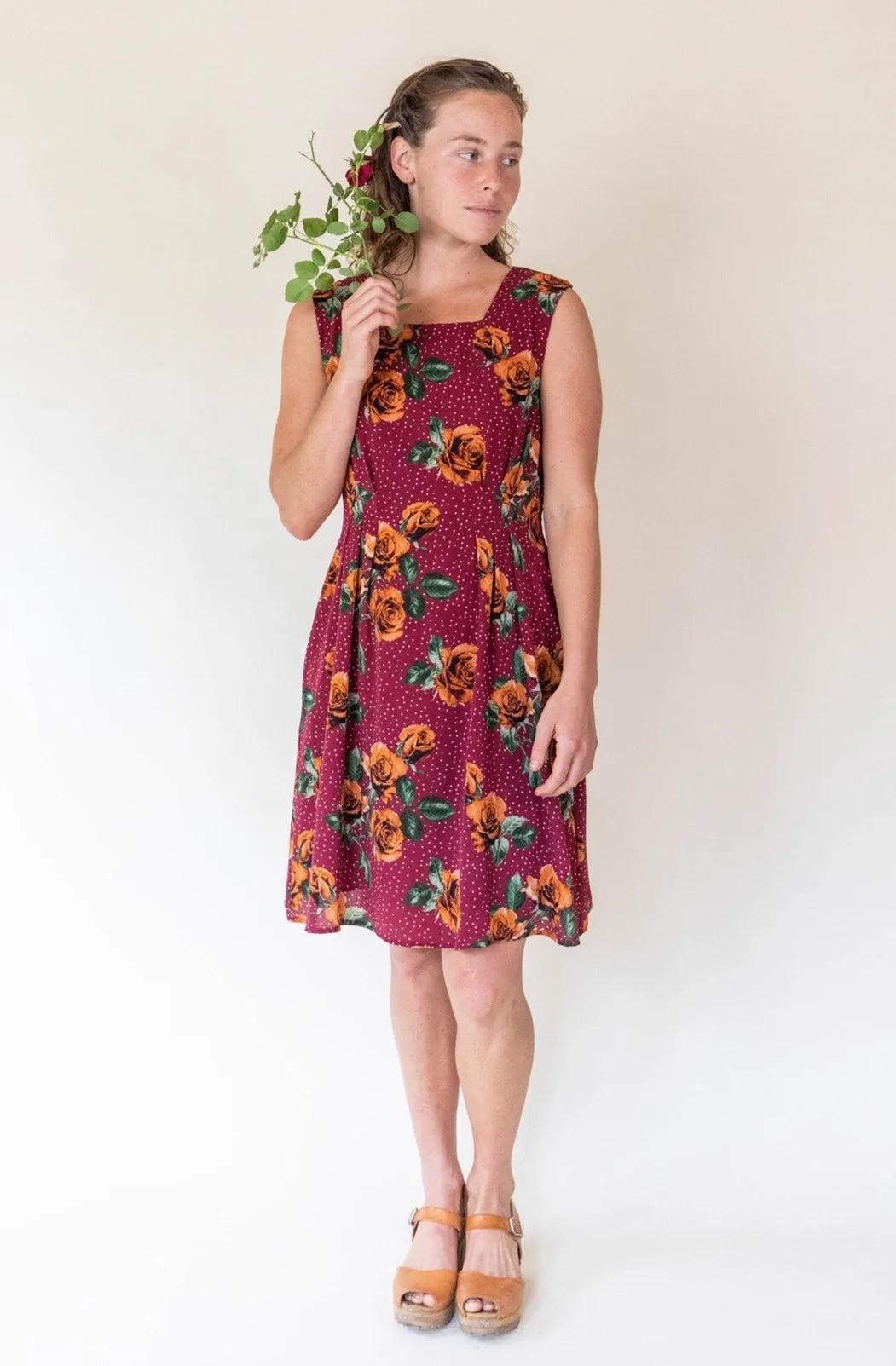 Pleiades Dress in Red Rose Dot Urban Cool Beach Walk