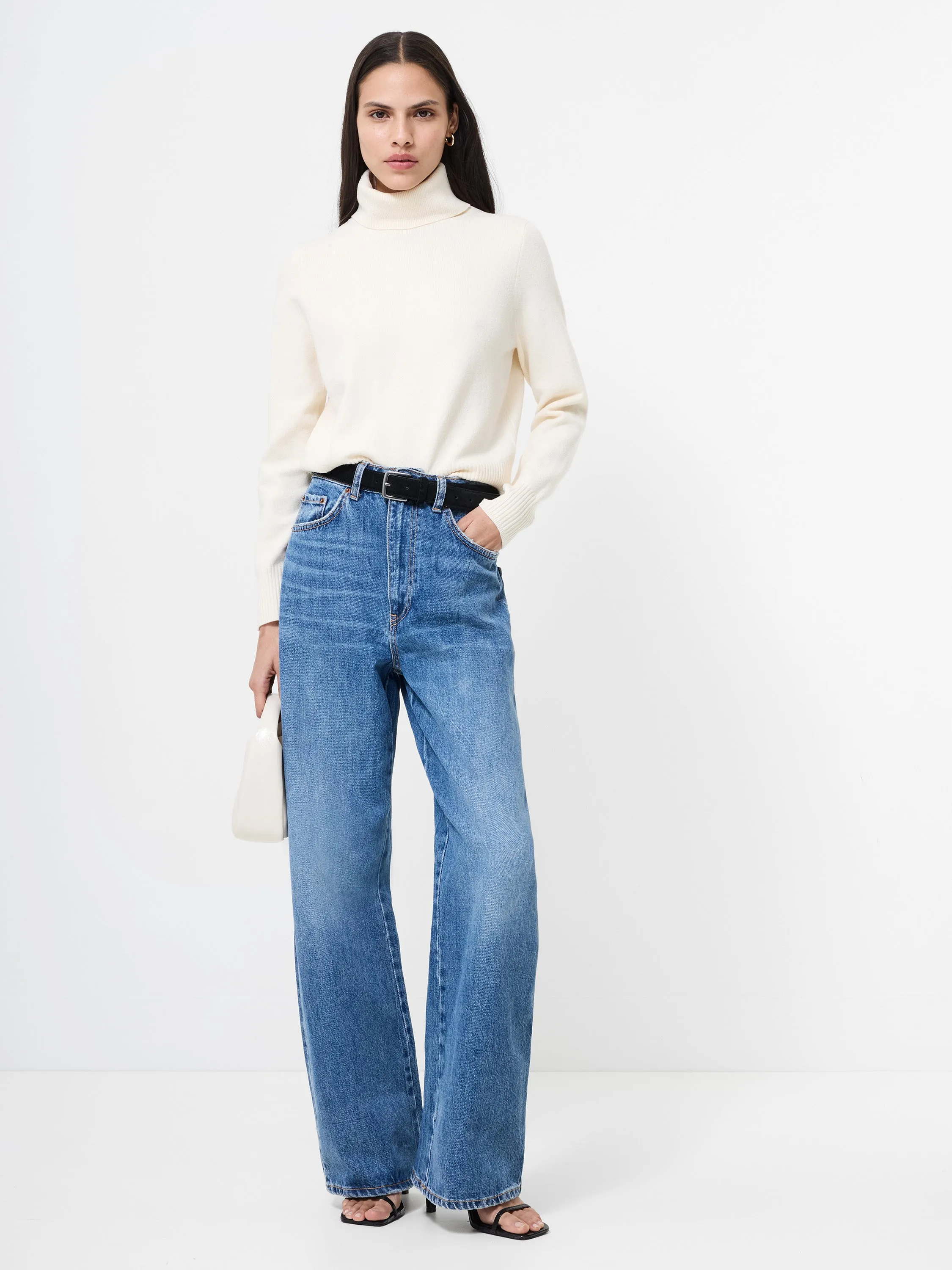 AntiPilling Finish Ribbed Hem Detail Babysoft Turtleneck Sweater