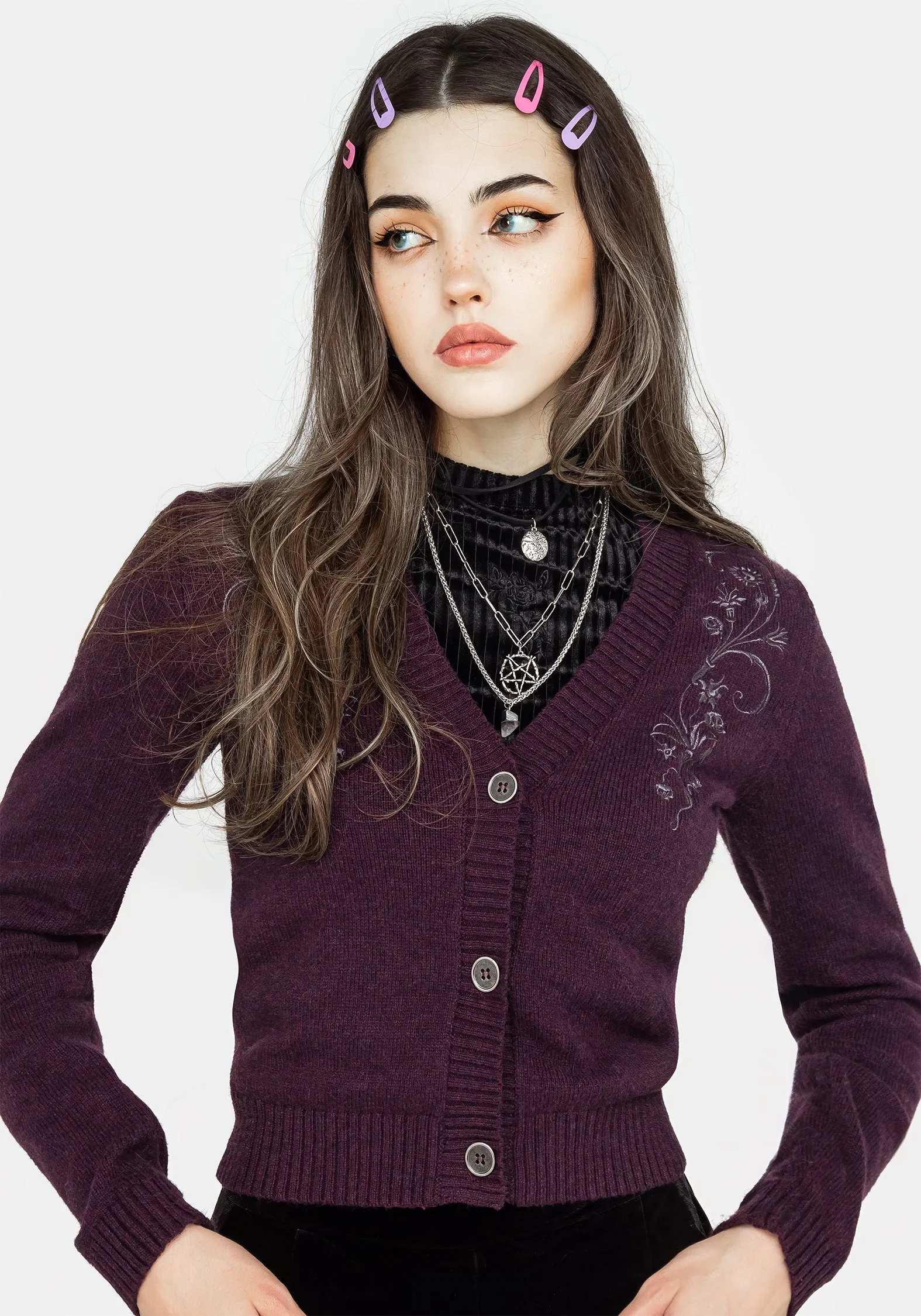Workday Fit Poe Embroidered Cardigan