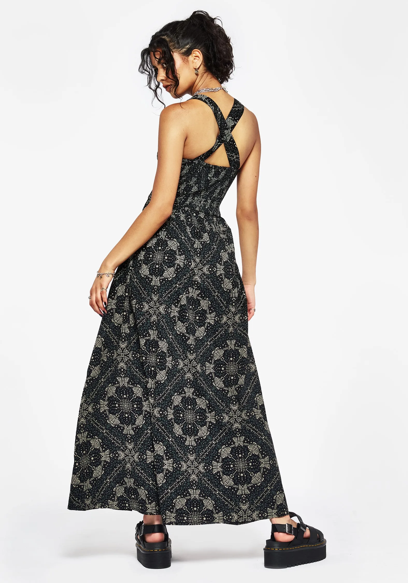 Soft Outfit soft elegance Poem Moth Print Cami Midaxi Dress