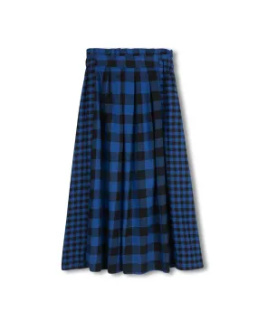 Simple Motion Checkered Panel Skirt