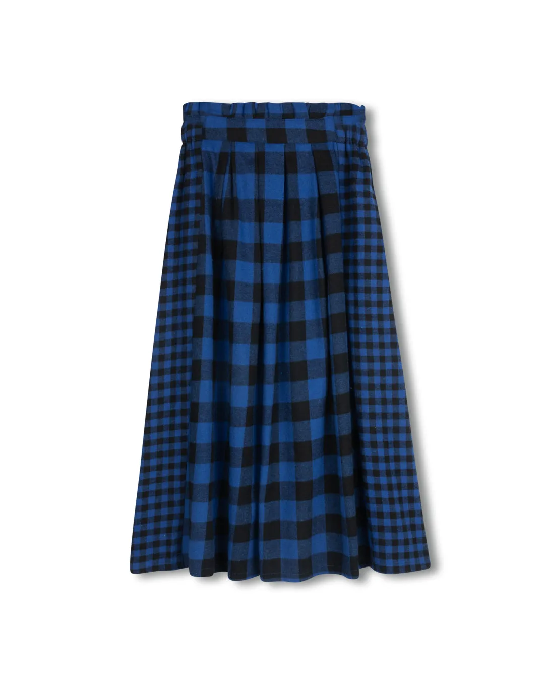 Simple Motion Checkered Panel Skirt