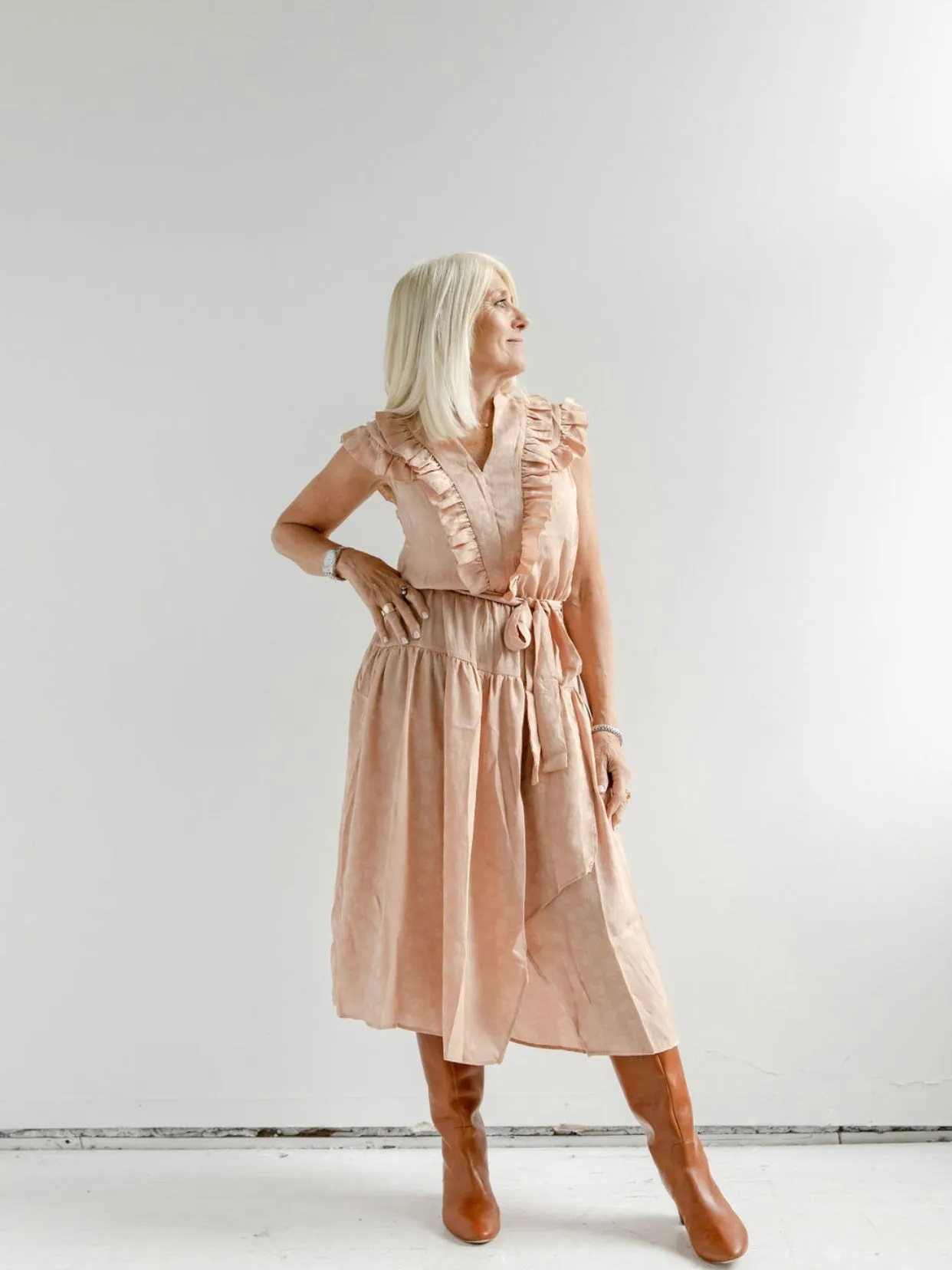 Feminine Details Wrinkle-Free-Finish Apricot Daydream Dress