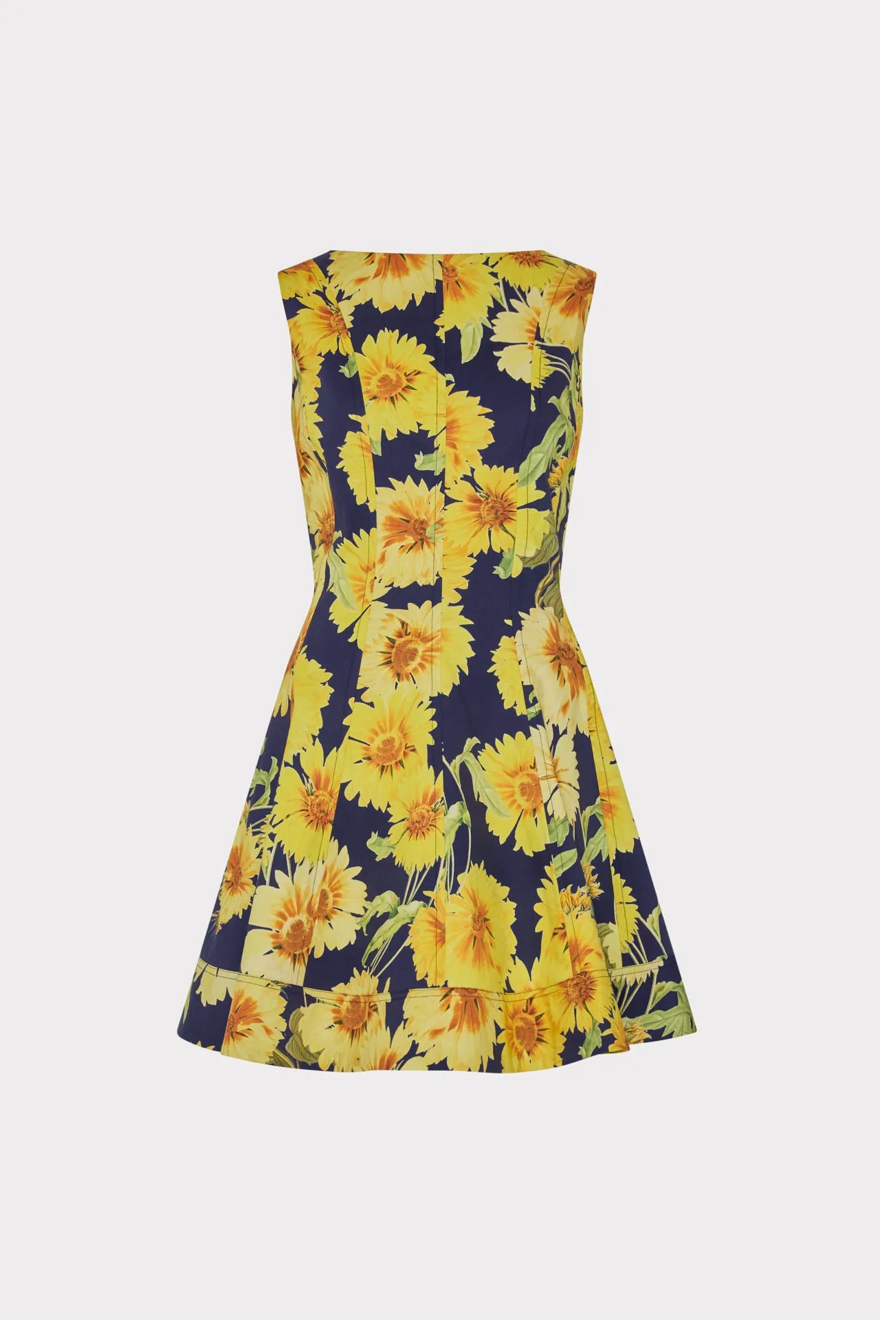 Chic Ensemble Poppy Sunflower Poplin Mini Dress