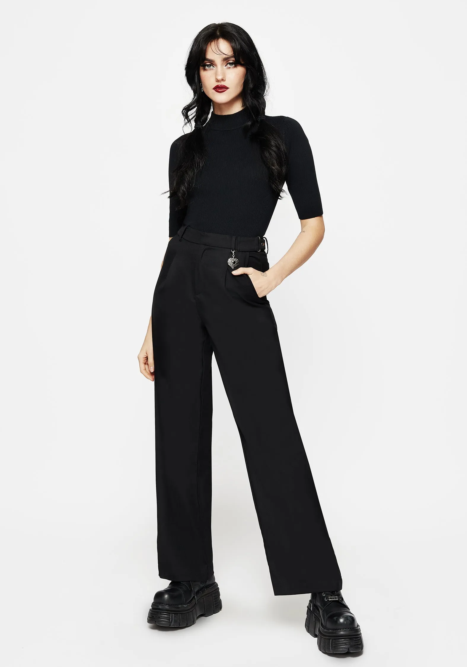 Porcia Wide Leg Tailored Trousers Light Moodboard Smart Fit