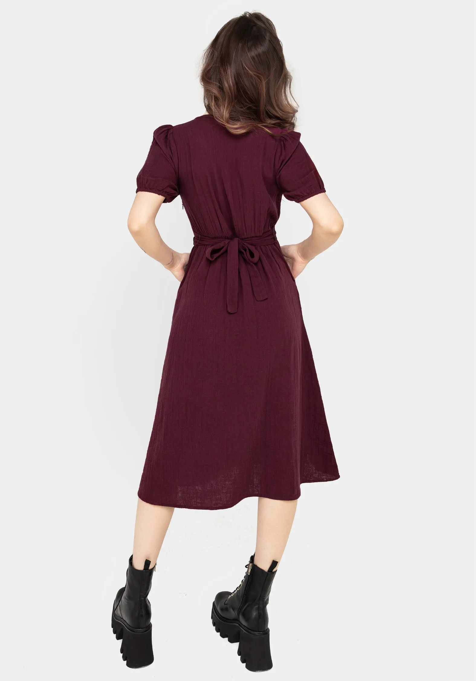 Poultice Embroidered Cotton Midi Dress Date Ready