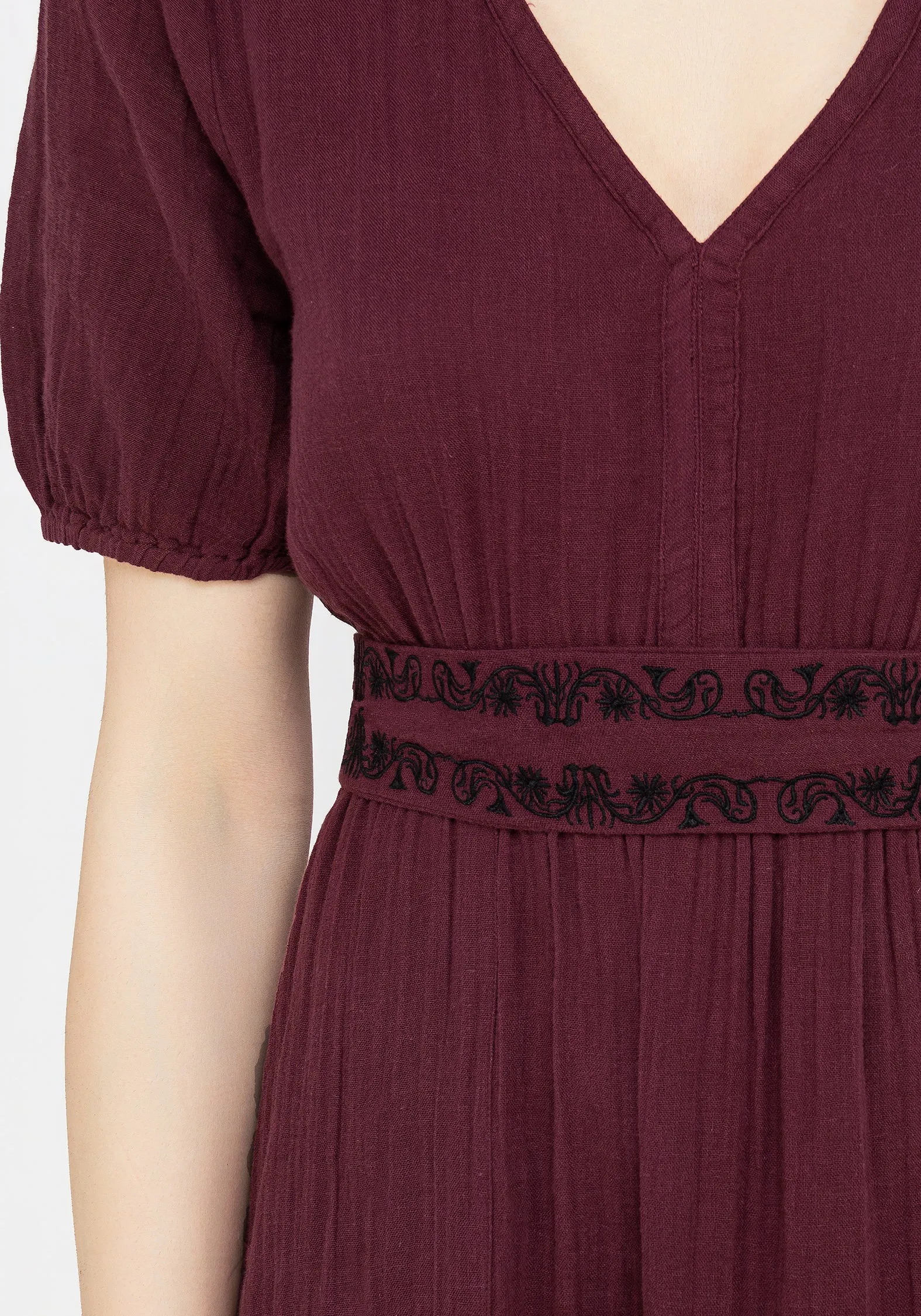 Modern Motion Poultice Embroidered Cotton Midi Dress