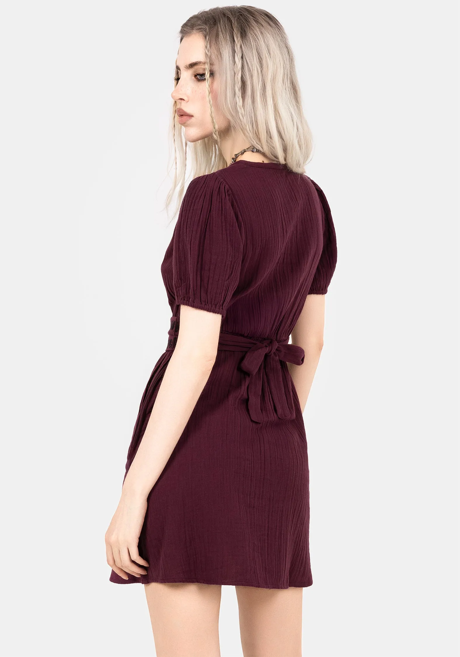 Poultice Embroidered Cotton Mini Dress High Energy