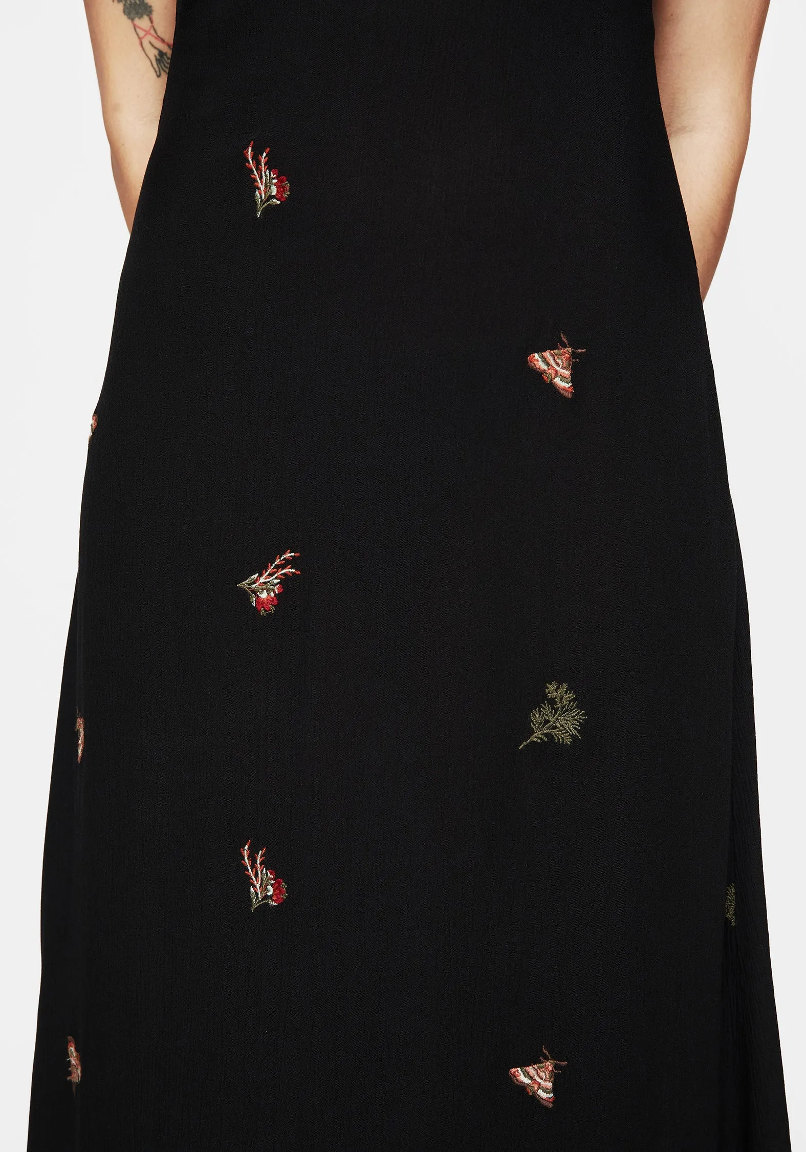 Copia Moth Embroidered Maxi Dress Vibrant evening gown