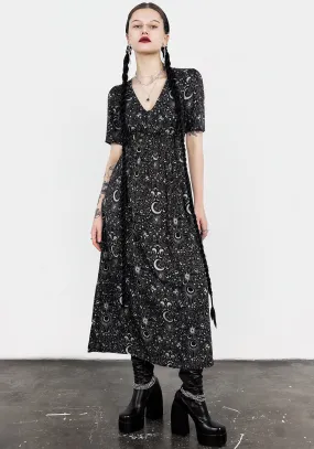 Stellaluna V Neck Button Short Sleeve Midaxi Dress Soft Structure