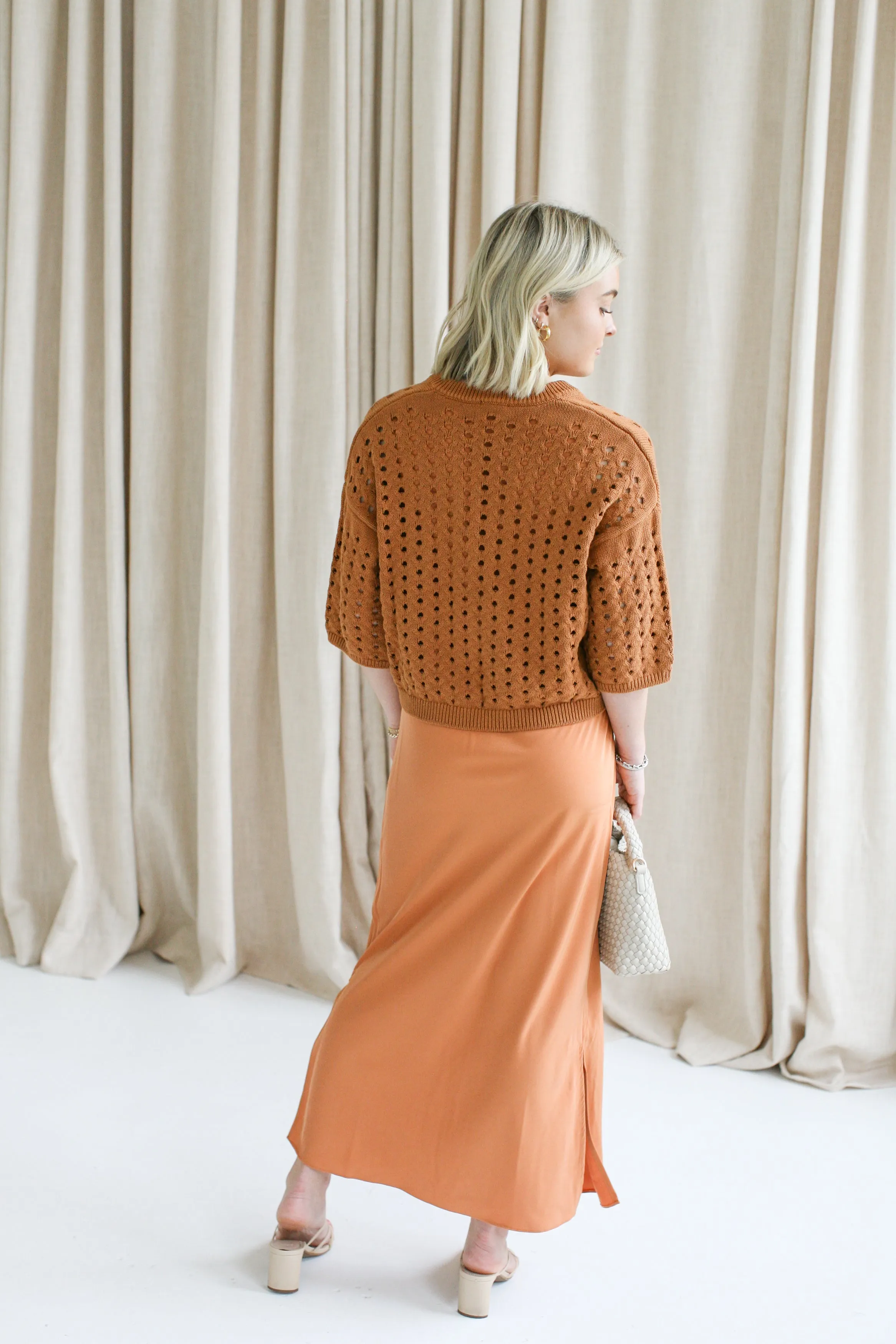 Terracotta Cami Dress Set Urban appeal Flared-Hem