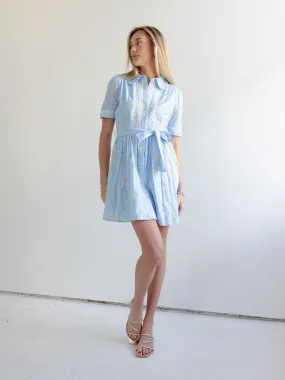 Timeless Layering Contrast-Panel Madi Collared Mini Dress