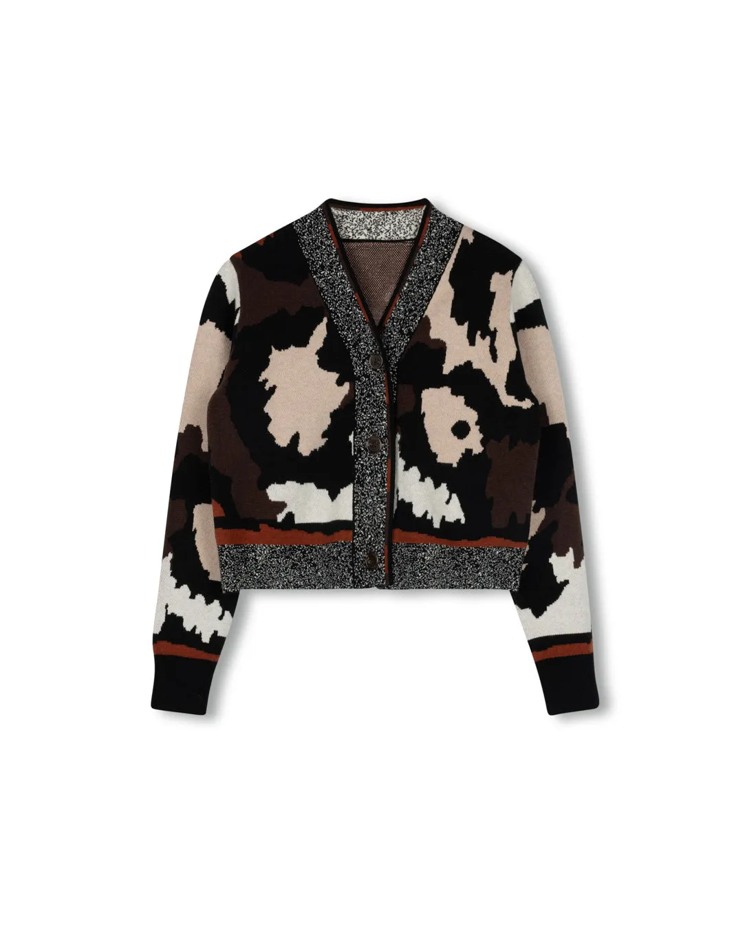 Printed Knit Cardigan Luxe Wear Winter Comfort Wear