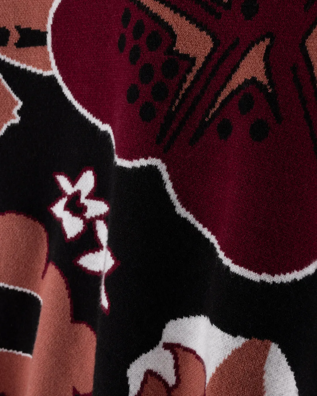 Soft Layers Non Restrictive Cut Printed Knit Sweater