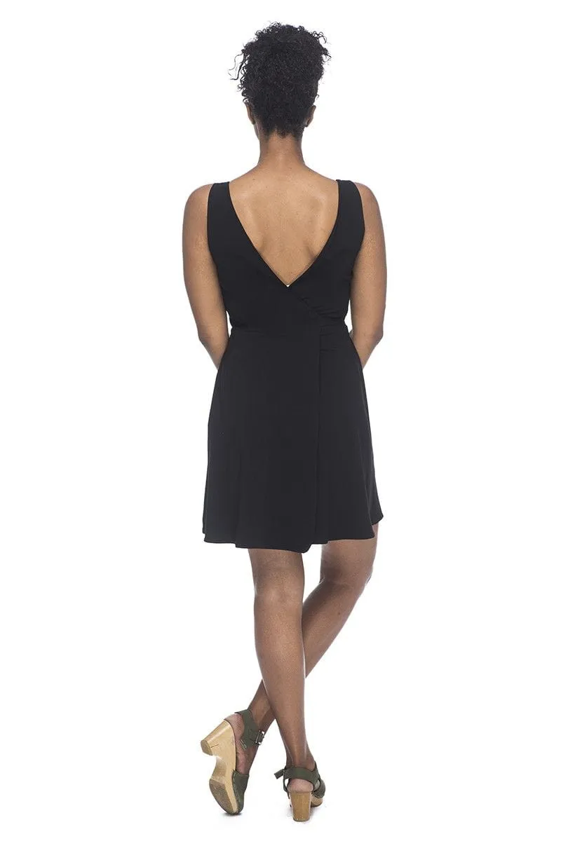 Wrap Dress in Black Grace Flow