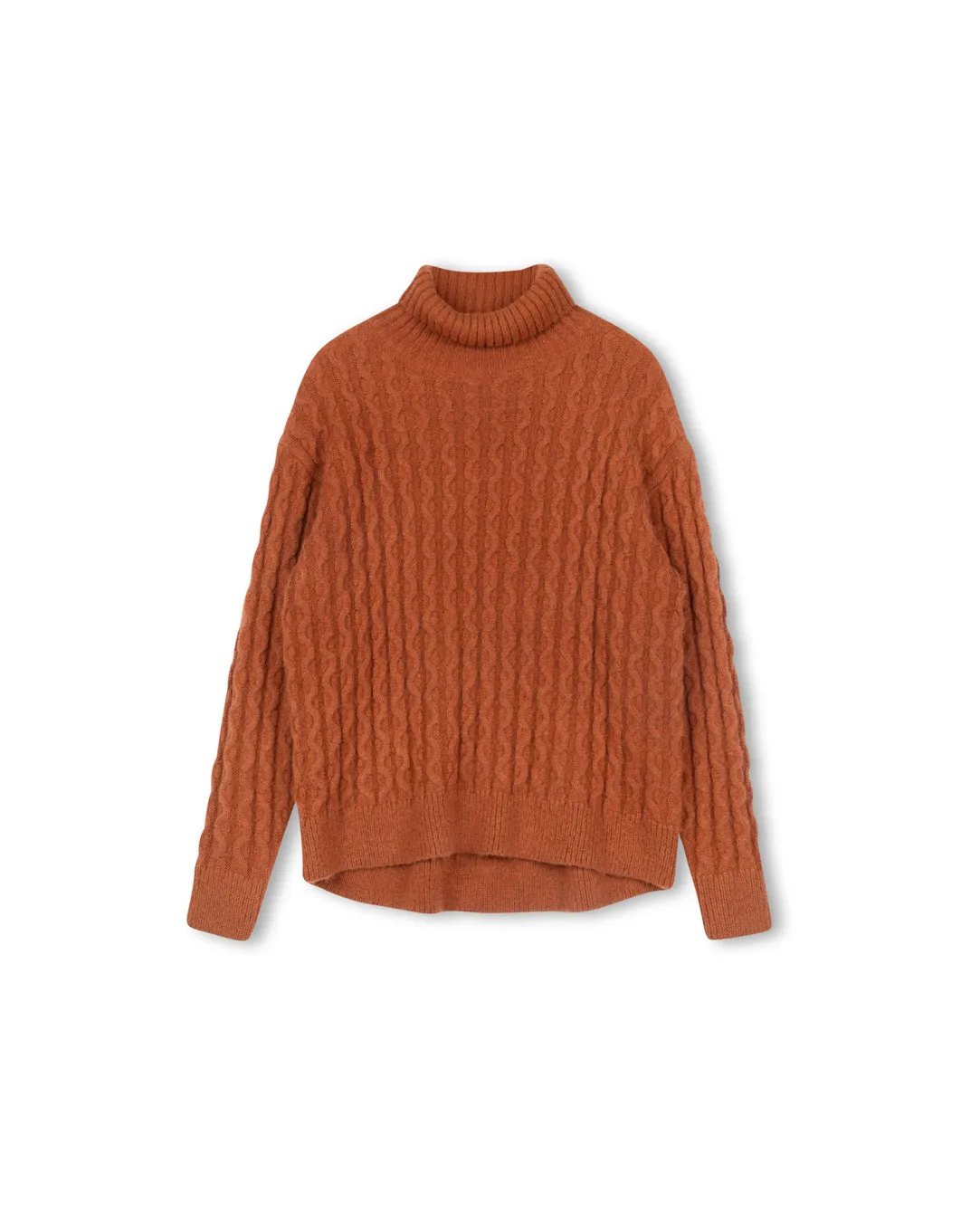 Oversized Knit Turtleneck Essential Top Wide Neck Opening