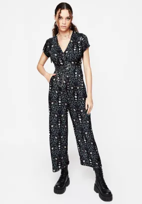 Fresh Mood Adjustable Waistband Pythia Button Up Jumpsuit