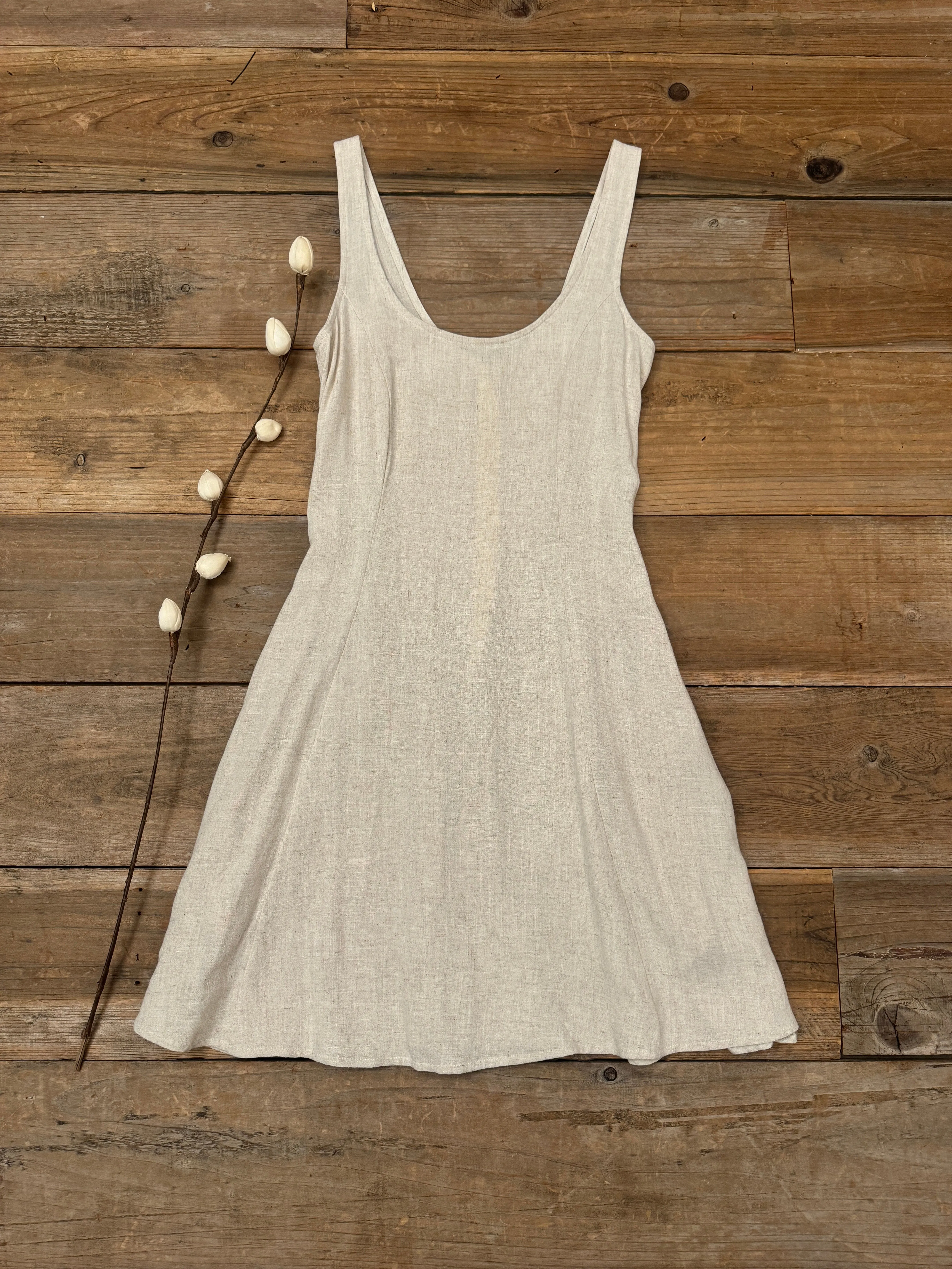 Polished Appearance Delana Dress in Oat Linen