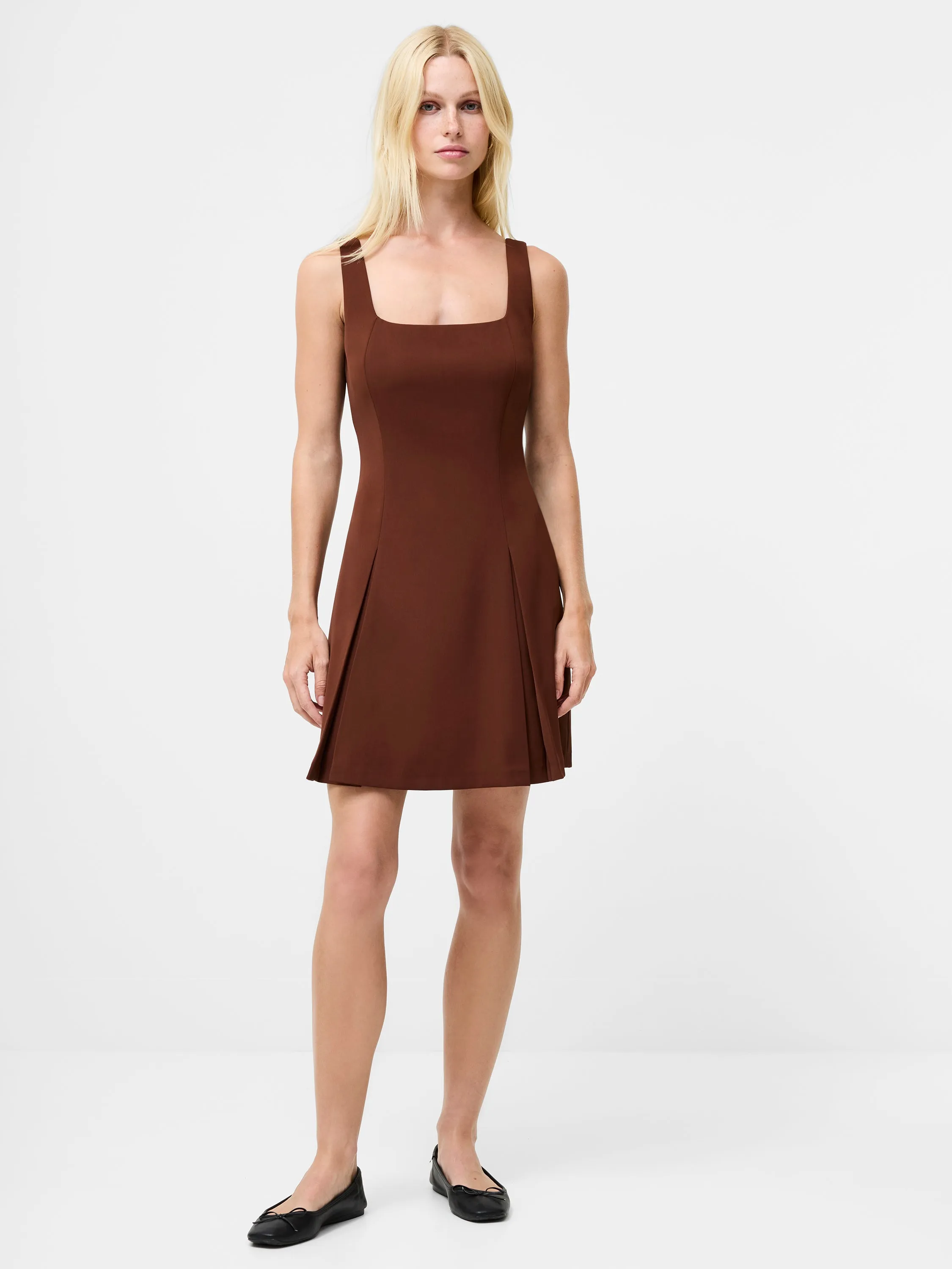 Rooftop-Event Square Neck Fit & Flare Mini Dress