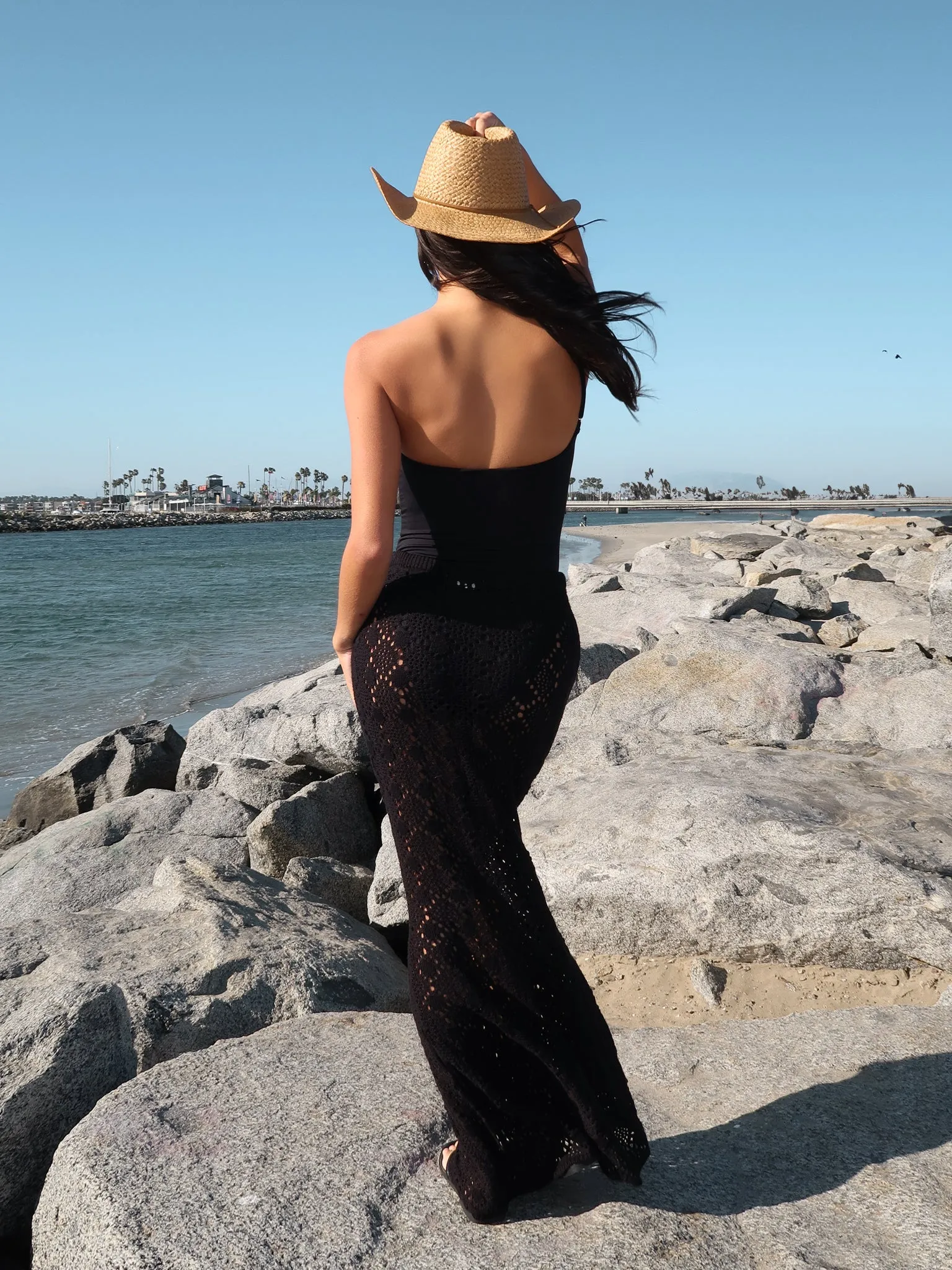 Soft Drape Smart Casual Turks and Caicos Crochet Skirt - Final Sale