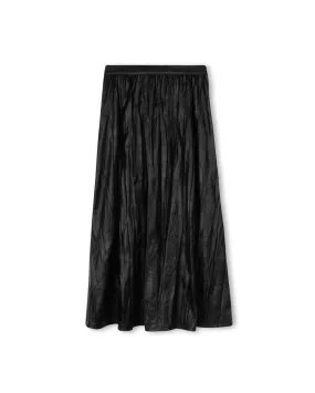 Alana Leather Pleated Skirt Water resistant coating Cozy Feel