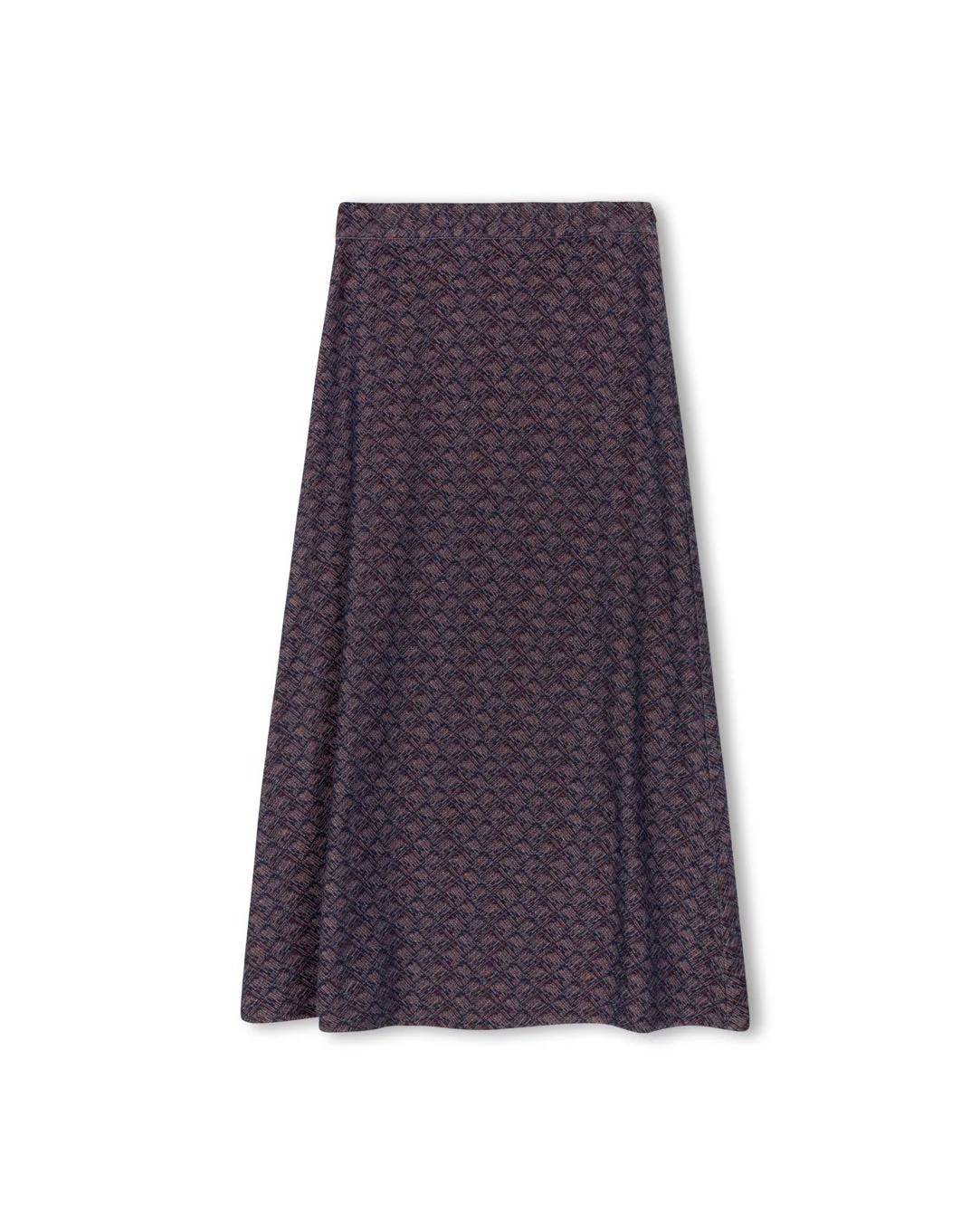 City Mood Knee Length Geometric Textured A-Line Skirt