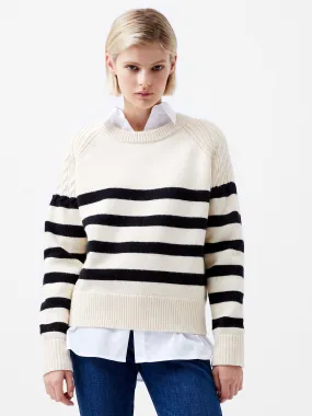 Quinley Stripe Sweater Recycled Polyester Yarn Hooded Design