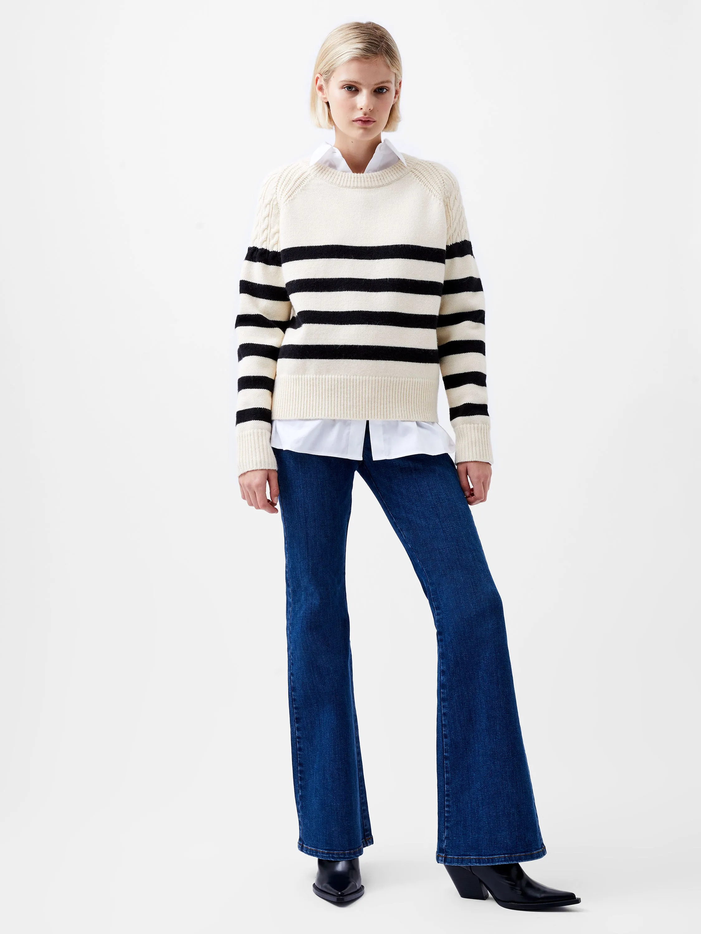 Quinley Stripe Sweater Soft Drape Ribbed Knit