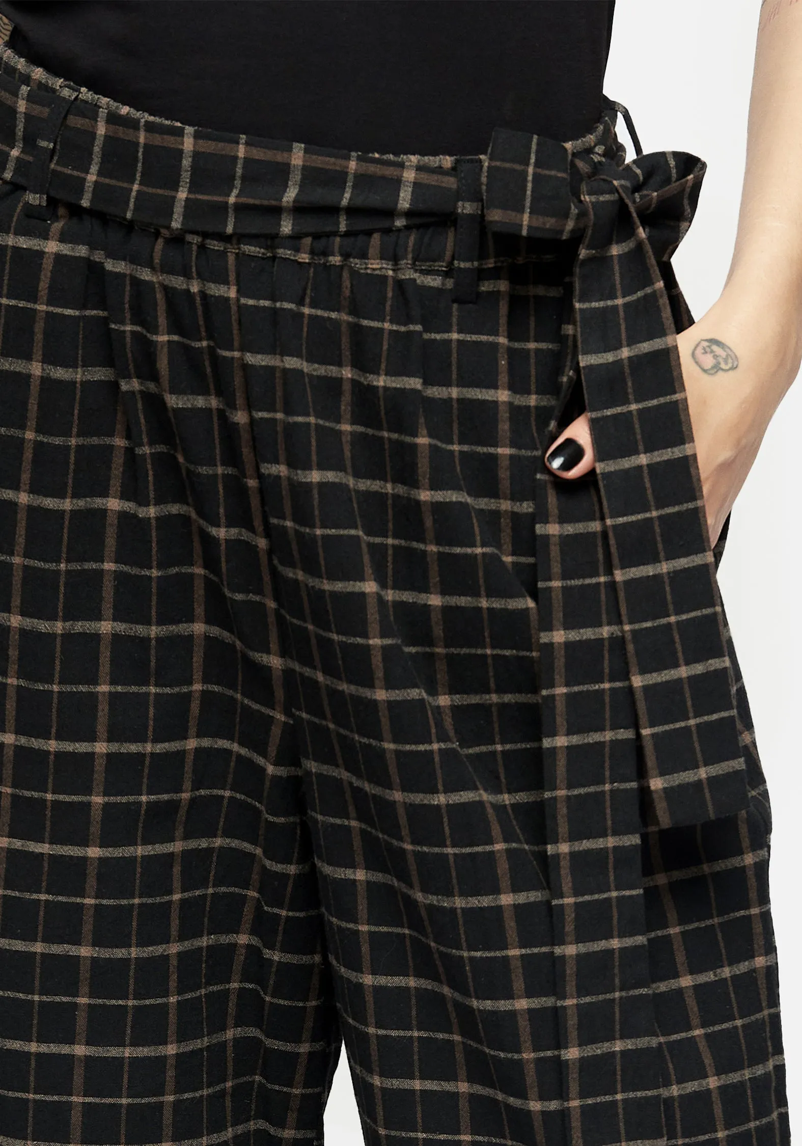 Ransom Tie Waist Check Trousers Comfortable Feel Modern Details