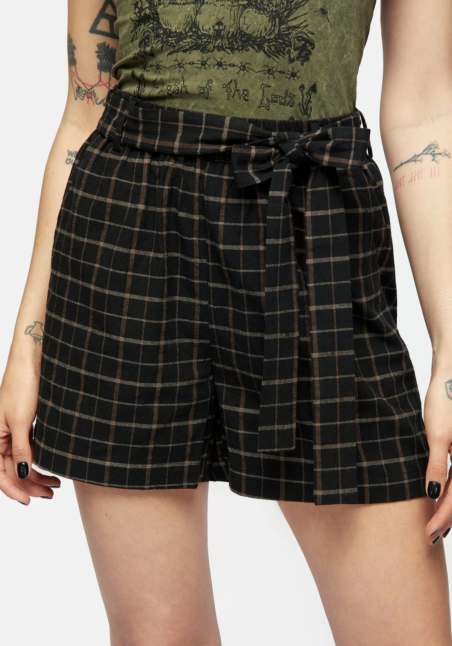 Ransom Tie Waist Shorts Elevated Casual Recycled Polyester