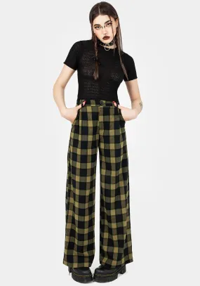 Celebrity Style Performance Wear Rapture Wide Leg Check Trousers