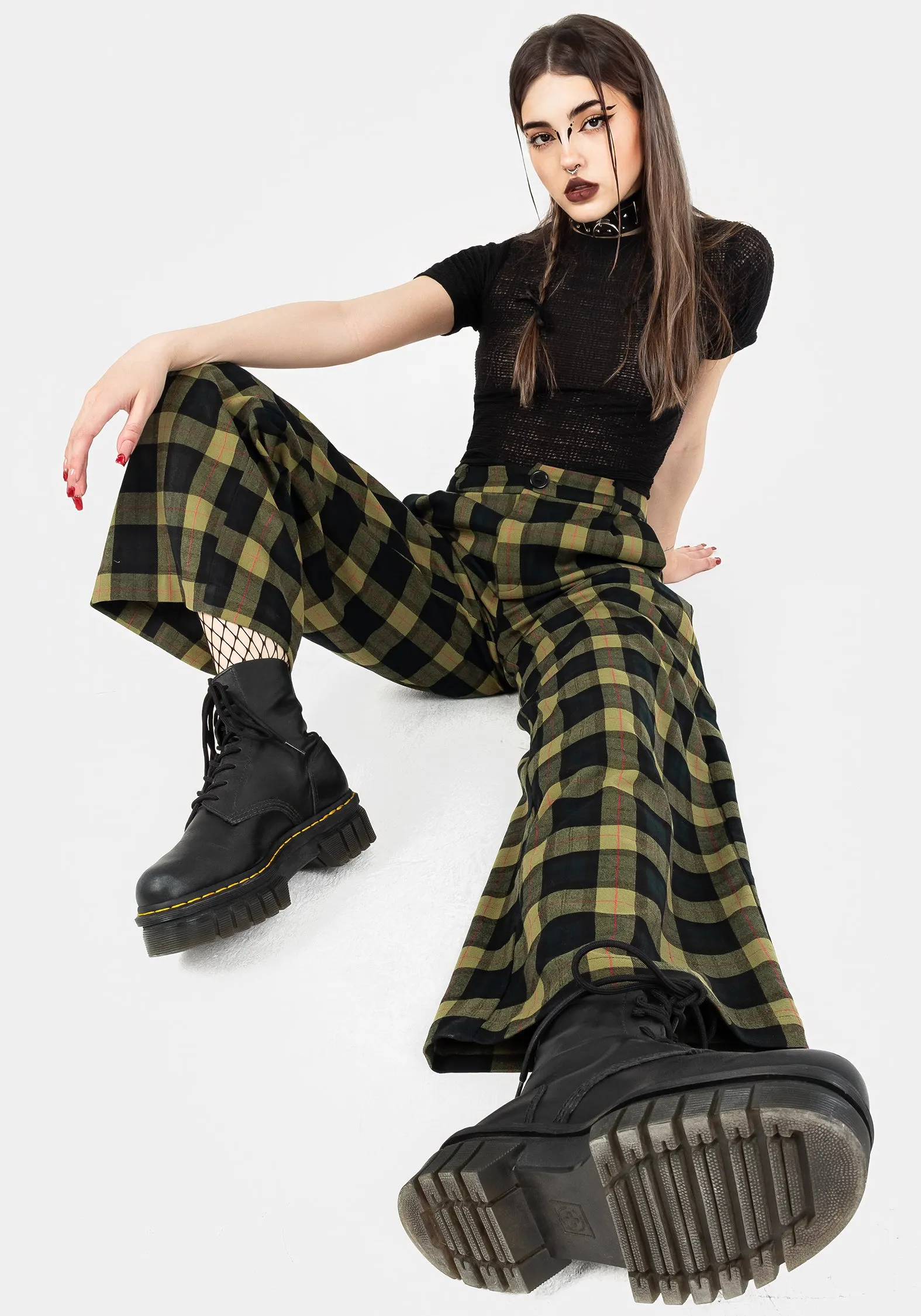 Lifestyle Look Rapture Wide Leg Check Trousers
