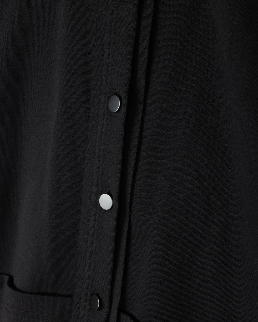 Loopback Fabric Raw Seam Snap Sweatshirt